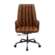 Sahara leather & aluminum base swivel office chair by Acme additional picture 4