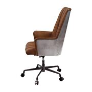 Sahara leather & aluminum base swivel office chair by Acme additional picture 5