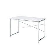 White top & chrome finish base writing desk by Acme additional picture 2