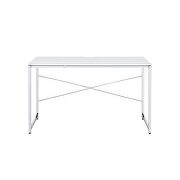 White top & chrome finish base writing desk by Acme additional picture 3