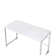 White top & chrome finish base writing desk by Acme additional picture 4
