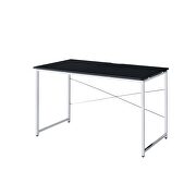 Black top & chrome finish base modern design desk by Acme additional picture 2