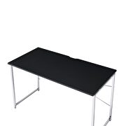 Black top & chrome finish base modern design desk by Acme additional picture 4