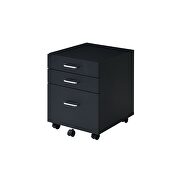 Black top & chrome finish base modern design desk by Acme additional picture 7