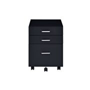 Black top & chrome finish base modern design desk by Acme additional picture 8