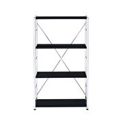 Black & chrome finish metal frame rectangular bookshelf by Acme additional picture 3