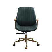 Dark green top grain leather executive pneumatic lift office chair by Acme additional picture 2