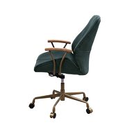 Dark green top grain leather executive pneumatic lift office chair by Acme additional picture 4