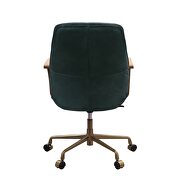 Dark green top grain leather executive pneumatic lift office chair by Acme additional picture 5