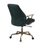 Dark green top grain leather executive pneumatic lift office chair by Acme additional picture 6
