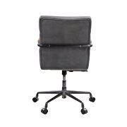 Gray finish top grain leather adjustable seat swivel office chair by Acme additional picture 4