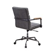 Gray finish top grain leather adjustable seat swivel office chair by Acme additional picture 5