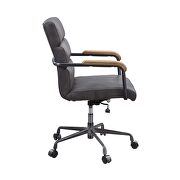 Gray finish top grain leather adjustable seat swivel office chair by Acme additional picture 6
