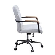Vintage white top grain leather adjustable seat height swivel office chair by Acme additional picture 6
