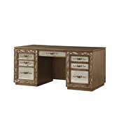 Antique gold finish computer desk & hutch by Acme additional picture 6