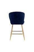 Blue velvet uhpolstery and gold finish metal legs counter height chair by Acme additional picture 3