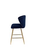 Blue velvet uhpolstery and gold finish metal legs counter height chair by Acme additional picture 5