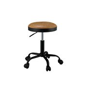 Vintage caramel pu & black adjustable stool with swivel additional photo 2 of 3