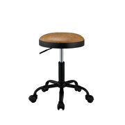 Vintage caramel pu & black adjustable stool with swivel additional photo 3 of 3