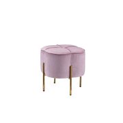 Blush pink velvet ottoman by Acme additional picture 2