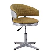 Turmeric top grain leather & chrome adjustable chair with swivel by Acme additional picture 2