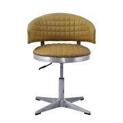 Turmeric top grain leather & chrome adjustable chair with swivel by Acme additional picture 3