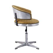 Turmeric top grain leather & chrome adjustable chair with swivel by Acme additional picture 4