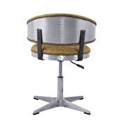 Turmeric top grain leather & chrome adjustable chair with swivel by Acme additional picture 5