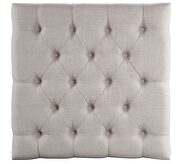 Beige fabric button tufted cushion & espresso finish ottoman by Acme additional picture 4
