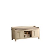 Fabric & cream bench with storage by Acme additional picture 2