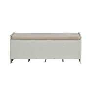 Beige fabric & white finish bench with storage by Acme additional picture 5