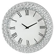 Faux rhinestones/ beveled mirrored finish wall clock by Acme additional picture 2