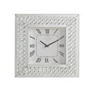 Faux rhinestones and beveled mirrored finish wall clock by Acme additional picture 2