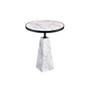Faux marble & black finish side table by Acme additional picture 2