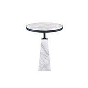 Faux marble & black finish side table by Acme additional picture 3
