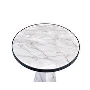 Faux marble & black finish side table by Acme additional picture 4