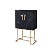 Black faux marble & champagne wine cabinet additional photo 2 of 3