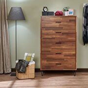 Walnut chest w 5 drawers by Acme additional picture 8