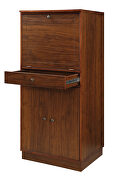 Walnut finish tall wine cabinet by Acme additional picture 2