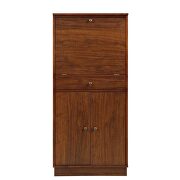 Walnut finish tall wine cabinet by Acme additional picture 5