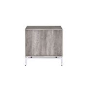 Weathered gray oak & white accent table by Acme additional picture 4