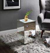 Mirrored & faux gems accent table w/led, mirrored & faux gems by Acme additional picture 4