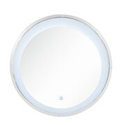 Round faux diamonds led wall mirror by Acme additional picture 3