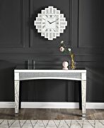 Beveled mirrored frame with faux diamonds irregular shape wall clock by Acme additional picture 2
