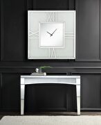 Mirrored & faux diamonds square shape wall clock w/ led by Acme additional picture 2