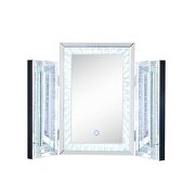 Mirrored & faux crystals led accent mirror by Acme additional picture 2