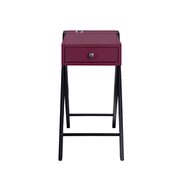 Burgundy & black side table additional photo 3 of 4