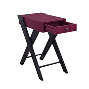 Burgundy & black side table additional photo 4 of 4