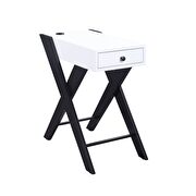 White & black side table by Acme additional picture 2