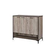 Rustic gray oak finish shoe cabinet in casual style by Acme additional picture 2